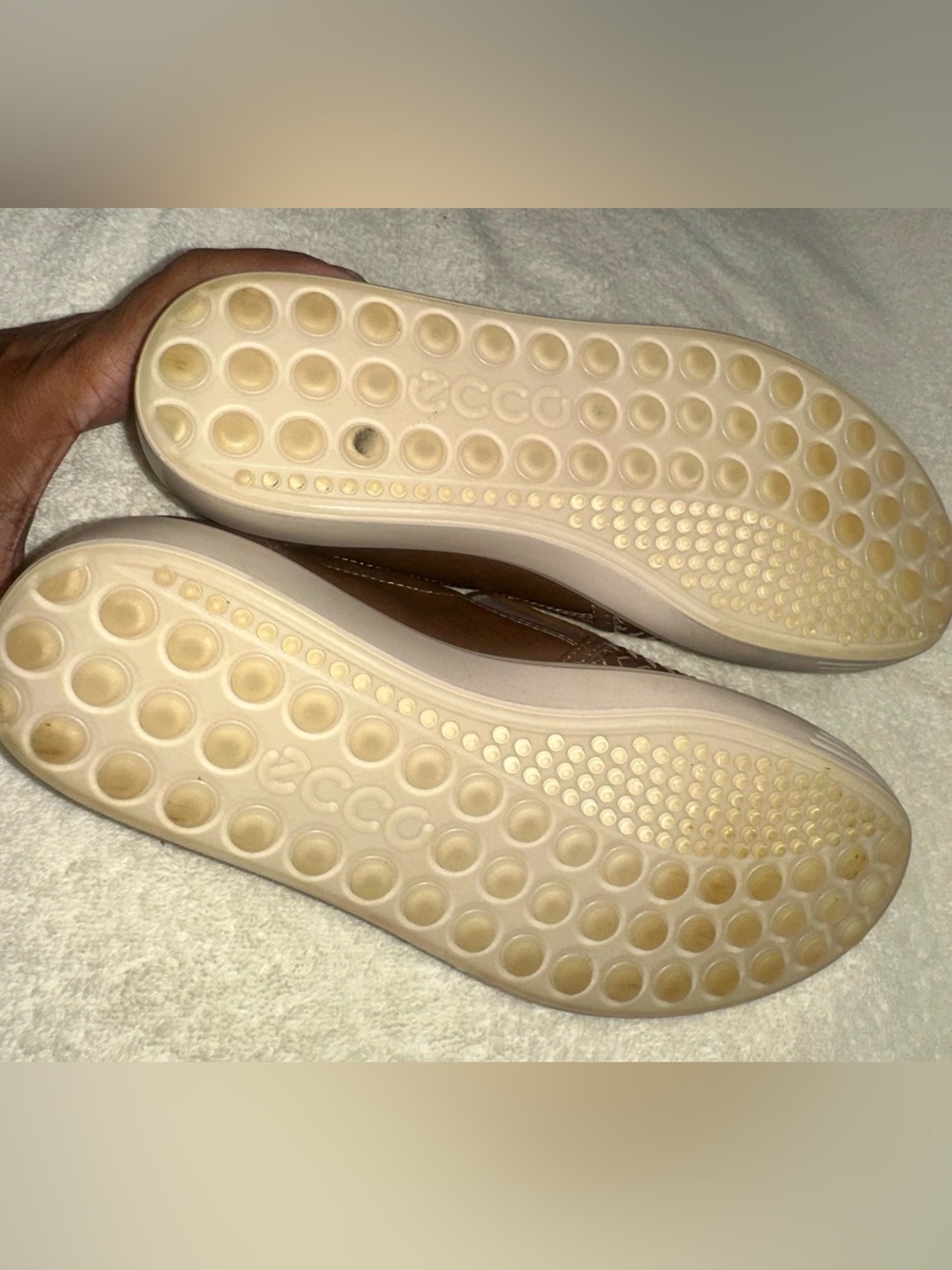 ECCO Soft 7 Woven Leather Slip On Sneaker Brown Taupe Size 39 US 8 8.5 Comfort - Picture 5 of 8